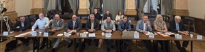 Představitelé působících odborových centrál při zahájení kolektivního vyjednávání za PKS SŽ 2027